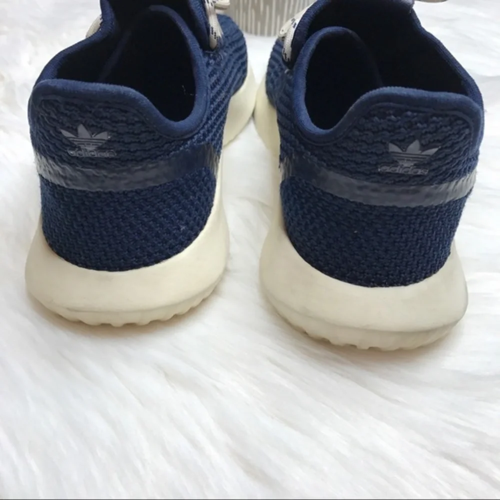 𝅺adidas Originals Tubular Boys Navy Knit Sneakers